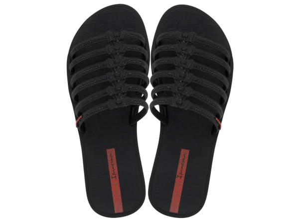 IPANEMA UNIQUE SLIDE FEM BLACK/BLACK/RED