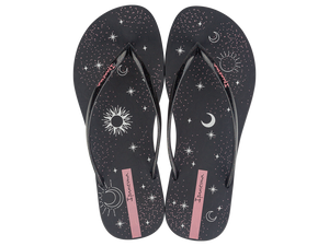 IPANEMA EASY STAR FEM BLACK/GLITTER BLACK/PINK