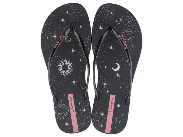 IPANEMA EASY STAR FEM BLACK/GLITTER BLACK/PINK