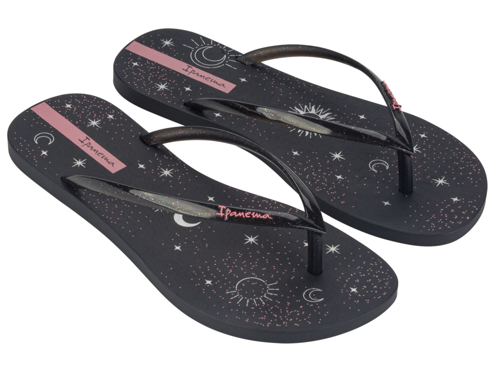 IPANEMA EASY STAR FEM BLACK/GLITTER BLACK/PINK