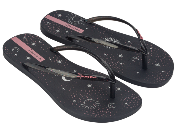 IPANEMA EASY STAR FEM BLACK/GLITTER BLACK/PINK