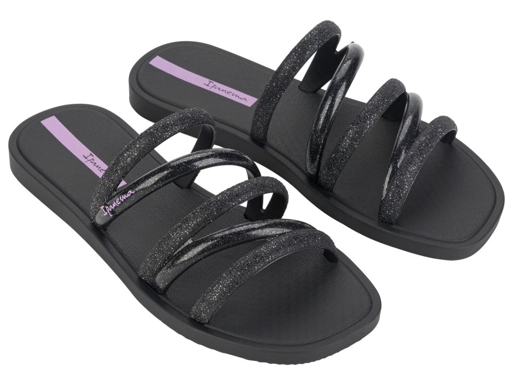 IPANEMA SOLAR SHINE SLIDE AD BLACK/GLITTER BLACK/LILAC