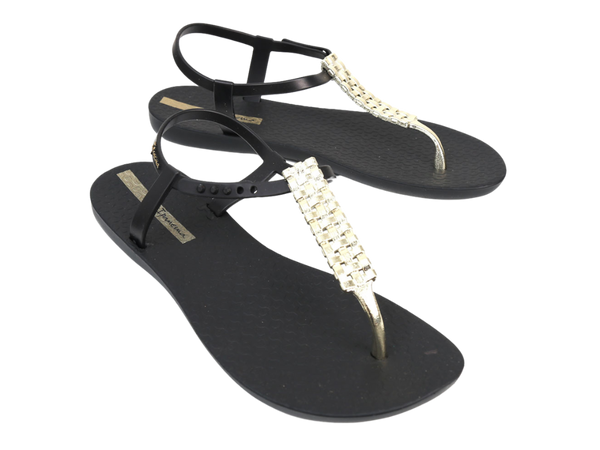 IPANEMA CLASS MODERN CRAFT SANDAL FEM BLACK/GOLD