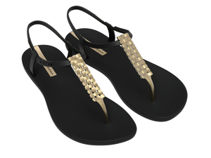 IPANEMA CLASS MODERN CRAFT SANDAL FEM BLACK/GOLD