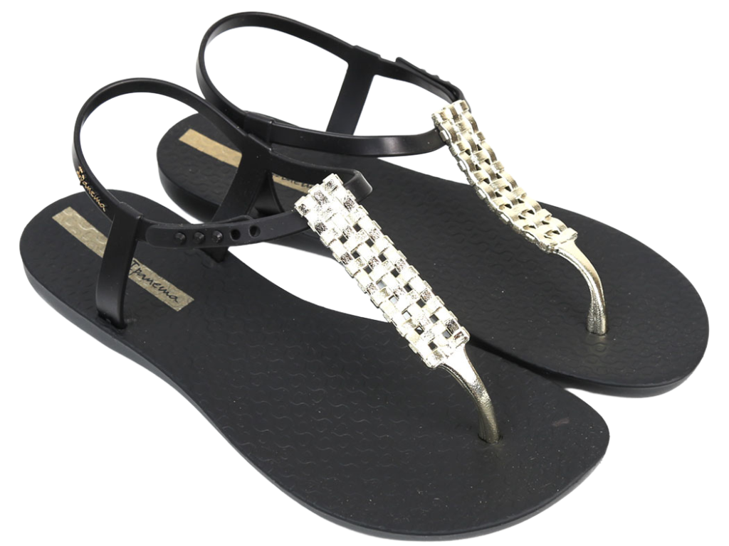 IPANEMA CLASS MODERN CRAFT SANDAL FEM BLACK/GOLD